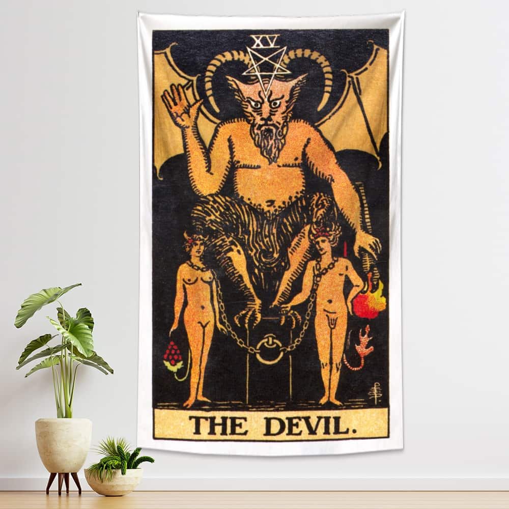 The Devil Tarot Tapestry Wall Hanging-BlingPainting-Customized Products Make Great Gifts