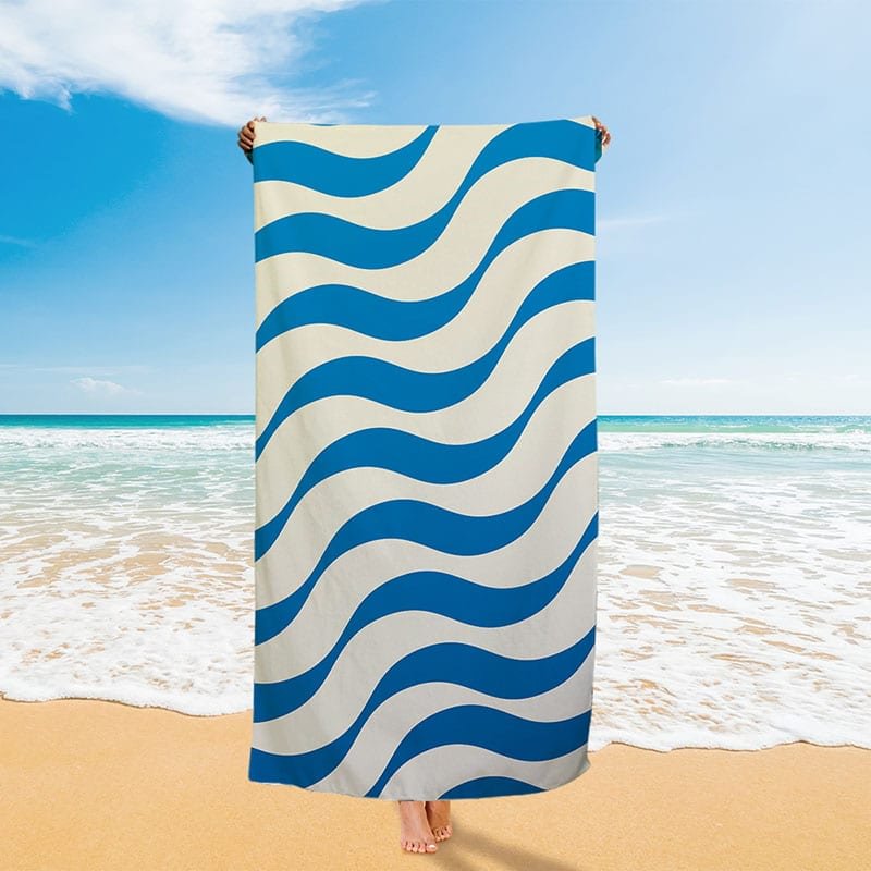 Blue Wave Beach Towel-BlingPainting-Customized Products Make Great Gifts