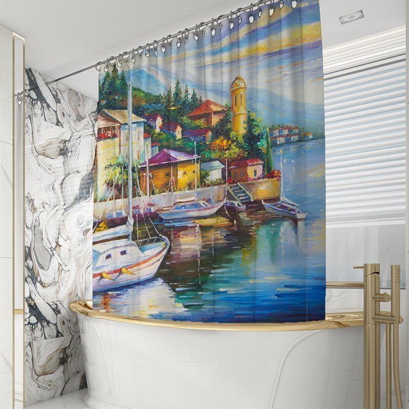 Sunset on Ocean Shower Curtains-BlingPainting-Customized Products Make Great Gifts