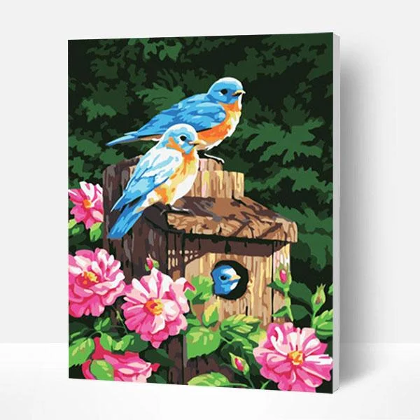 Paint by Numbers Kit - Birds And Flowers-BlingPainting-Customized Products Make Great Gifts