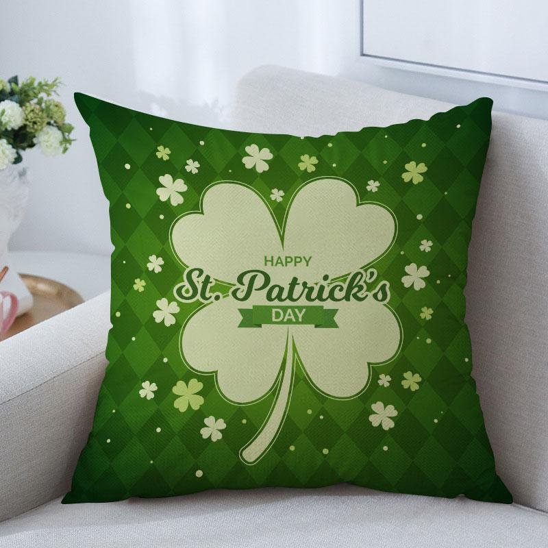 St. Patrick's Day Green Shamrock Throw Pillow B-BlingPainting-Customized Products Make Great Gifts