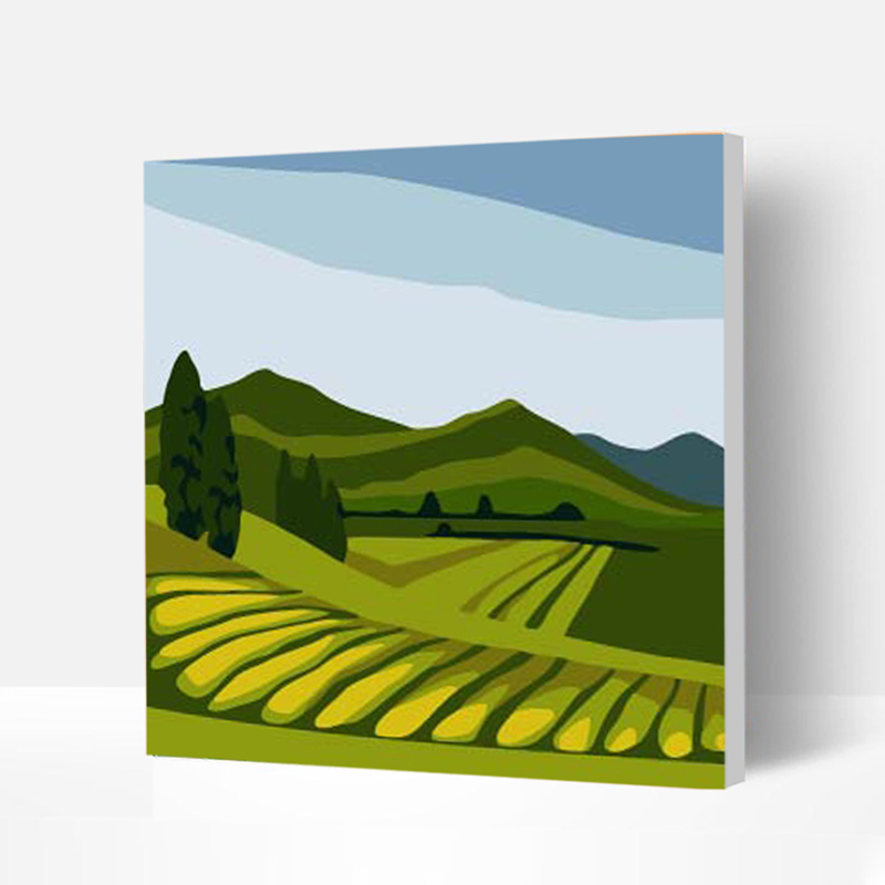 Wooden Framed Incredible Wall Art Paint with Painting Kits For Kids and Beginners - Abstract Country Hills, Creative Gifts-BlingPainting-Customized Products Make Great Gifts