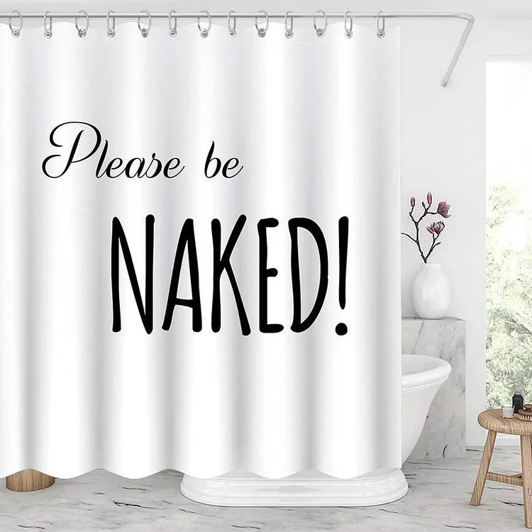 Shower Curtains - Please Be Naked-BlingPainting-Customized Products Make Great Gifts