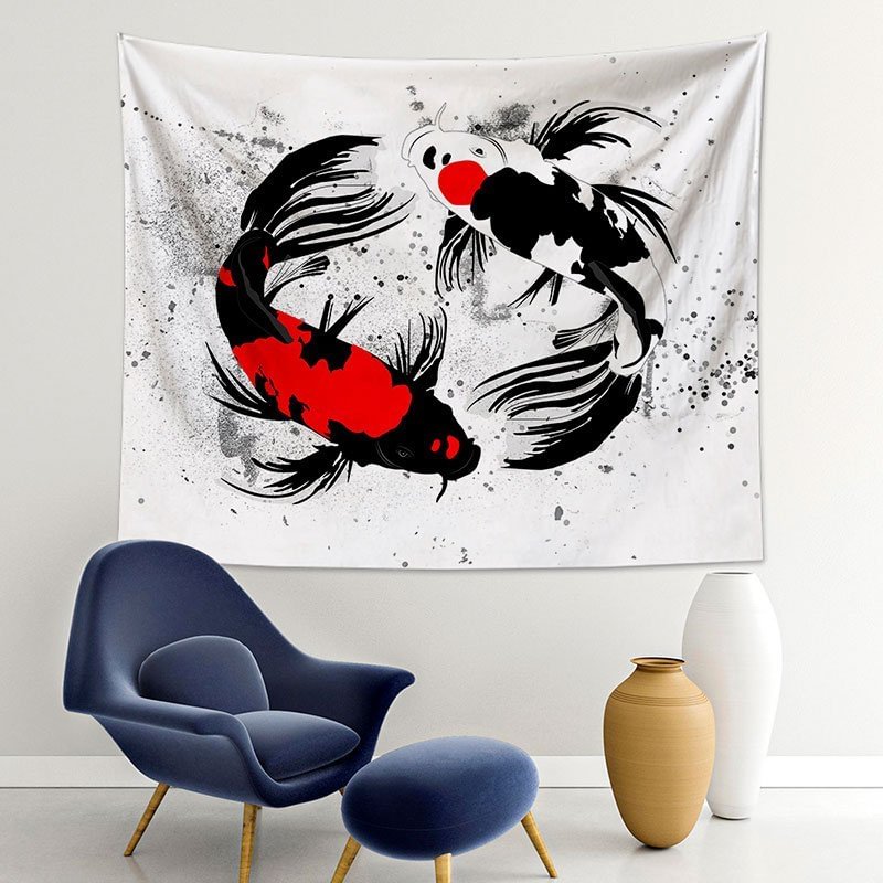 Koi Fish Tapestry Wall Hanging D-BlingPainting-Customized Products Make Great Gifts