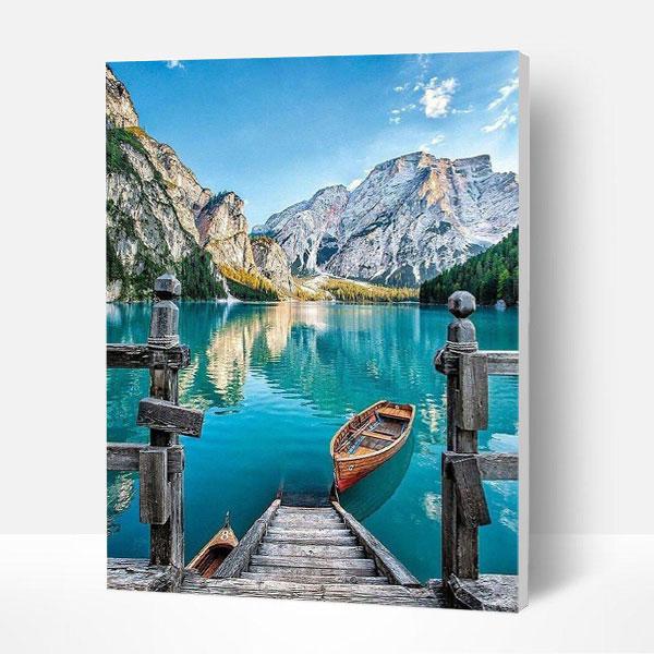 Paint by Numbers Kit -  Boat On The Lake-BlingPainting-Customized Products Make Great Gifts