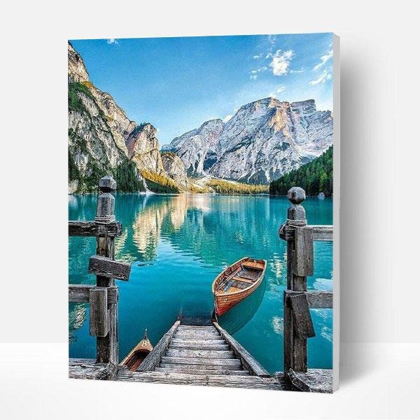 Paint by Numbers Kit -  Boat On The Lake-BlingPainting-Customized Products Make Great Gifts