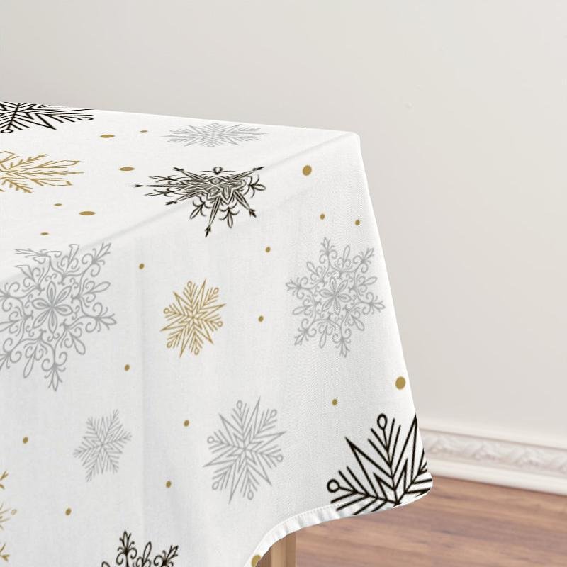 Christmas Decor Waterproof Snowflake Tablecloth, Best Gifts Decor 2021-BlingPainting-Customized Products Make Great Gifts