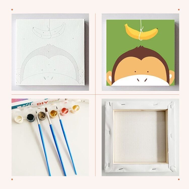 Ecofriendly Nontoxic Paint by Numbers Kit Wooden Framed for Kids & Families Desert Landscape