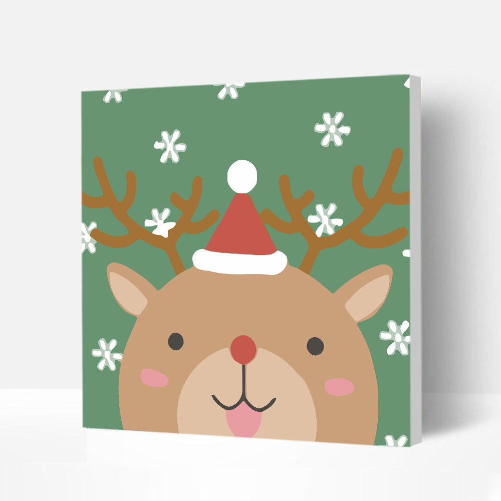 Wooden Framed Incredible Christmas Wall Art Paint with Painting Kits For Kids and Beginners - Christmas Deer 20*20, Affordable Gifts-BlingPainting-Customized Products Make Great Gifts