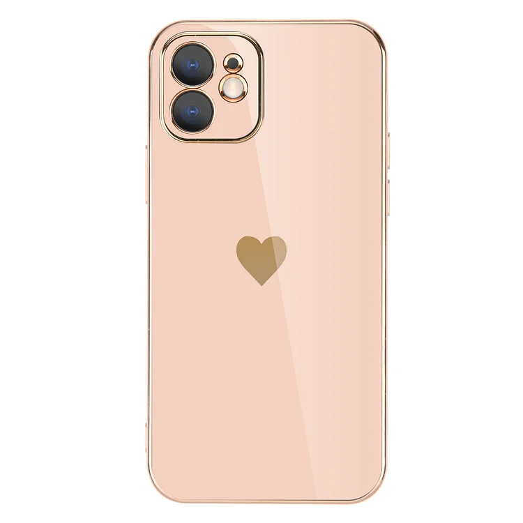 Electroplated Love Heart Plating Case For iPhone