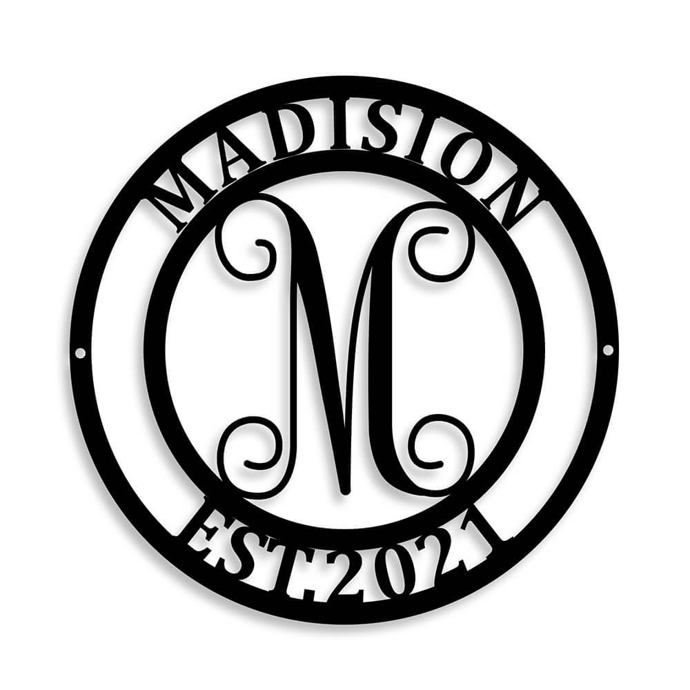 Custom Monogram Split Letter Name Metal Sign - Best Gifts for Him/Boyfriend-BlingPainting-Customized Products Make Great Gifts