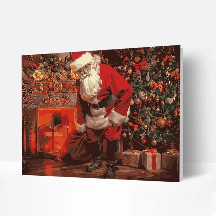 Paint by Numbers Kit - Santa Claus by the Stove-BlingPainting-Customized Products Make Great Gifts