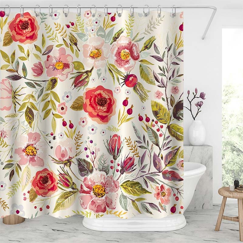 Red Peony Shower Curtains-BlingPainting-Customized Products Make Great Gifts