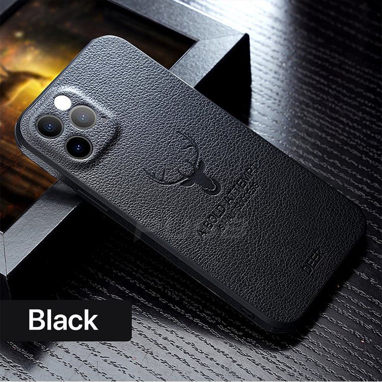 Luxury Leather Texture Square Frame Case For iPhone