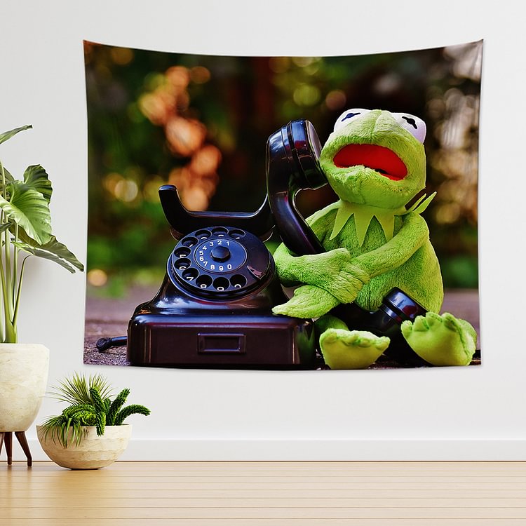 Kermit Frog on the Phone Wall Hanging-BlingPainting-Customized Products Make Great Gifts