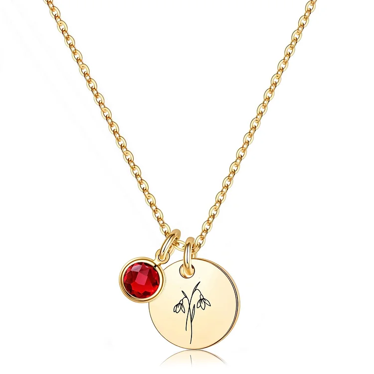 Personalized Birth Flower & Birthstone Necklace