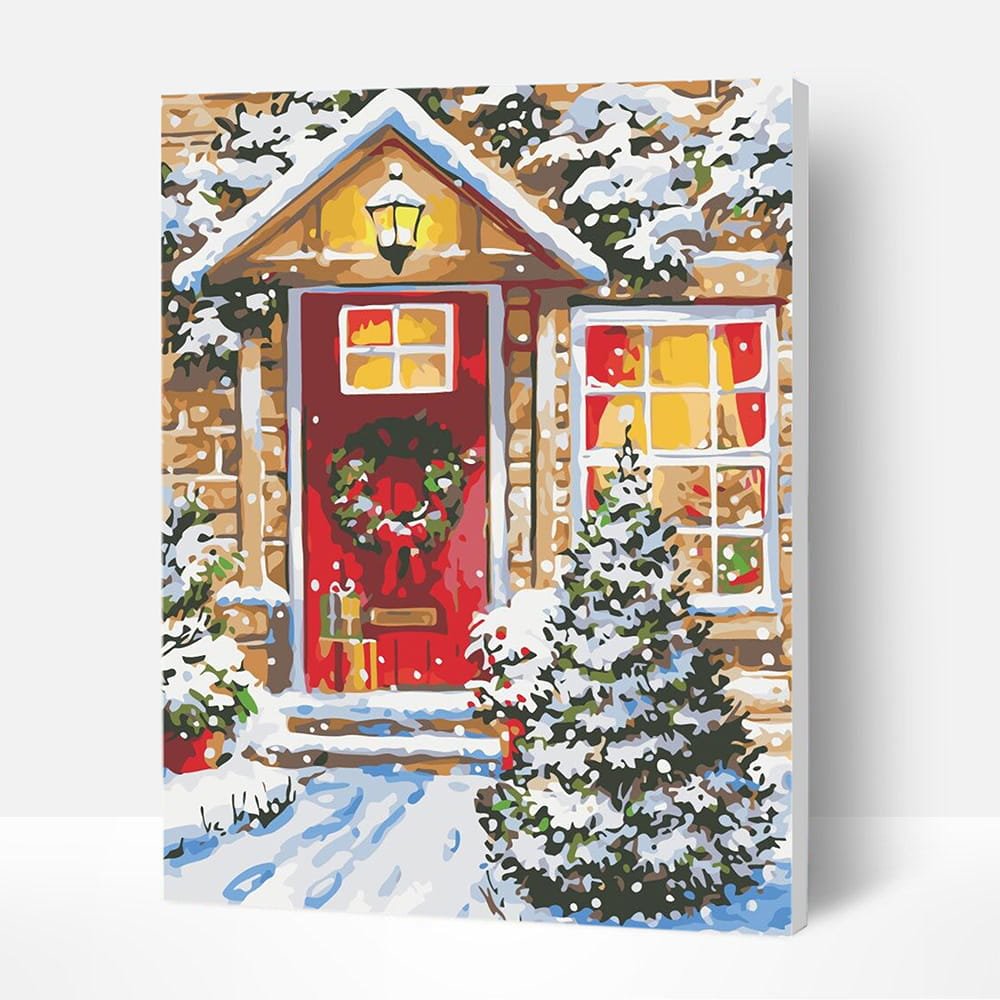 Paint by Numbers Kit - Snow in Front of the Door, Affordable Gifts 2022-BlingPainting-Customized Products Make Great Gifts