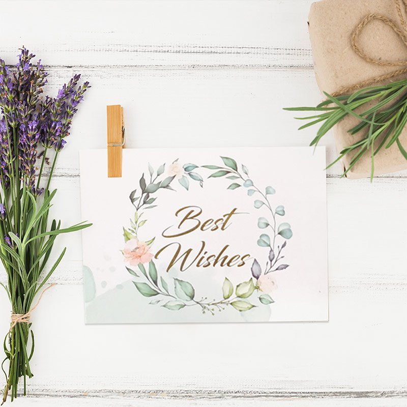 Floral Gift Card – Best Wishes-BlingPainting-Customized Products Make Great Gifts
