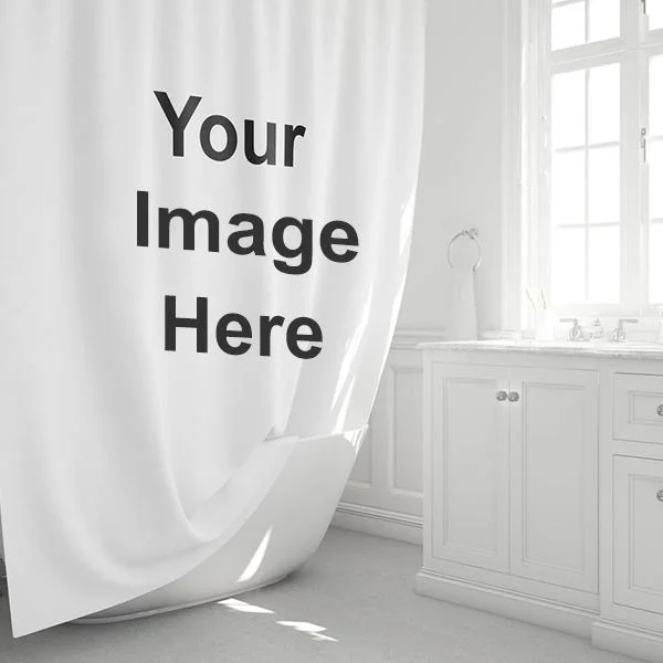 Custom Shower Curtains Any Size - Personalized Photo Print Waterproof with 12 Rust-Resistant Hooks