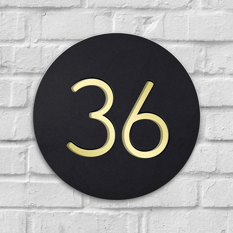 Personalised Modern Round Acrylic House Numbers Sign-BlingPainting-Customized Products Make Great Gifts