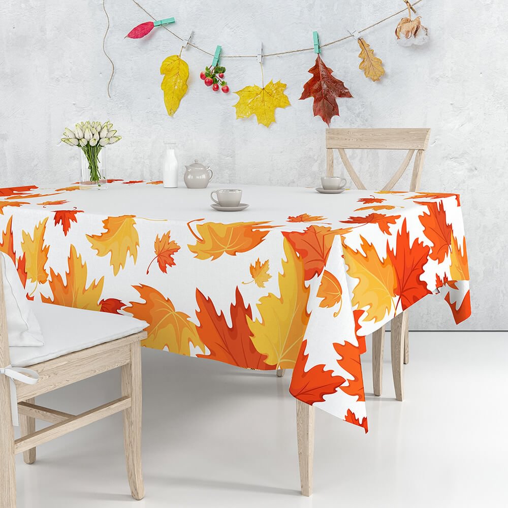 Autumn Thanksgiving Bountiful Farm Pumpkin Maple leaves Tablecloth-BlingPainting-Customized Products Make Great Gifts