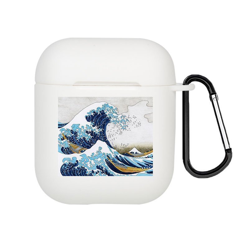 The Great Wave Off Kanagawa AirPods 1&2&Pro Case With Keychain-BlingPainting-Customized Products Make Great Gifts