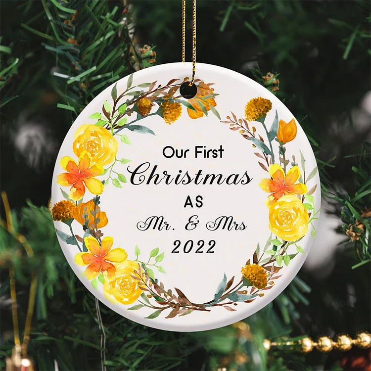 2022 Our First Christmas Ornament Flower Ornament-BlingPainting-Customized Products Make Great Gifts