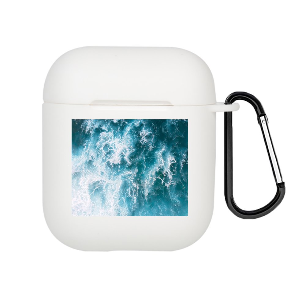 Waves on the Beach AirPods 1&2&Pro Case With Keychain-BlingPainting-Customized Products Make Great Gifts