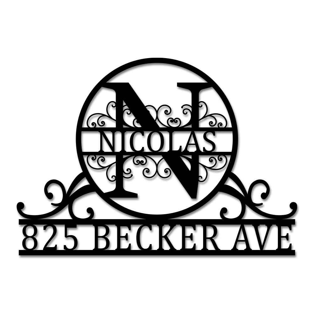 Custom Name Metal Address Sign House Number Plaque-BlingPainting-Customized Products Make Great Gifts