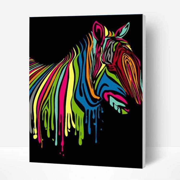 Paint by Numbers Kit --  Colorful Zebra-BlingPainting-Customized Products Make Great Gifts