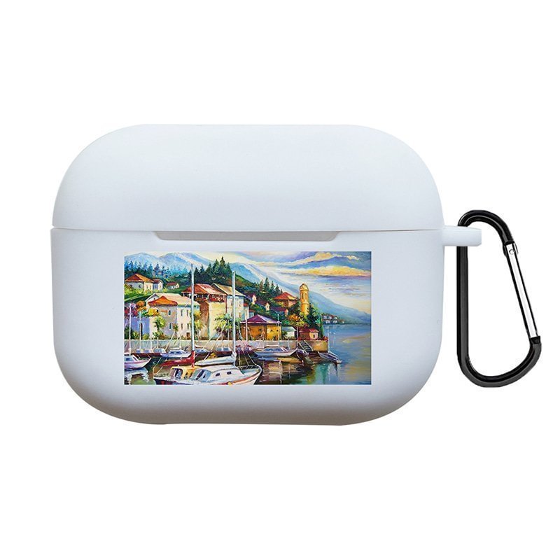 Sunset on Ocean AirPods 1&2&Pro Case With Keychain-BlingPainting-Customized Products Make Great Gifts