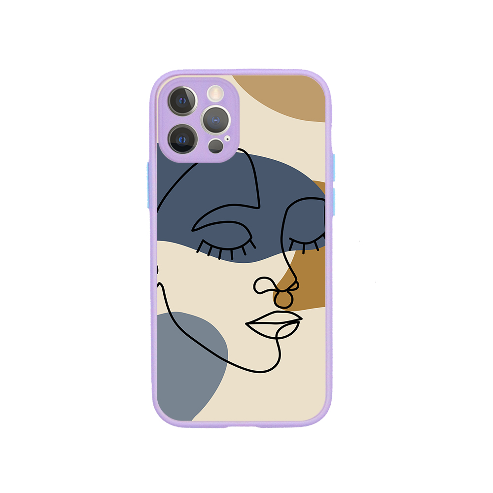 Abstract Background With Art Line Face iPhone Case-BlingPainting-Customized Products Make Great Gifts