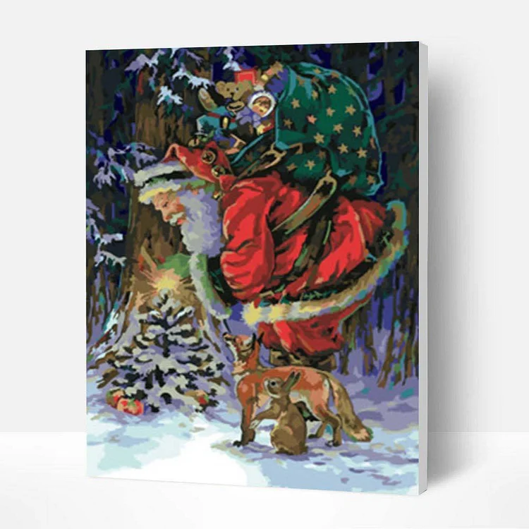 Paint by Numbers Kit -  Santa Claus Carrying Gifts - Unique Gifts-BlingPainting-Customized Products Make Great Gifts