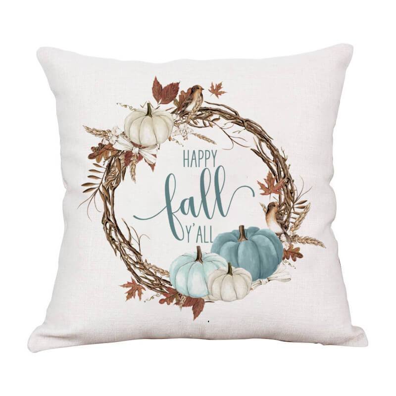 Thanksgiving Decor Wreath Throw Pillow-BlingPainting-Customized Products Make Great Gifts
