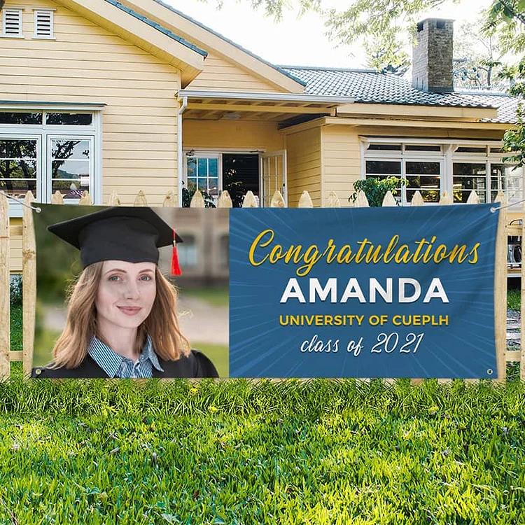 Custom Blue Graduation Photo Banner-BlingPainting-Customized Products Make Great Gifts