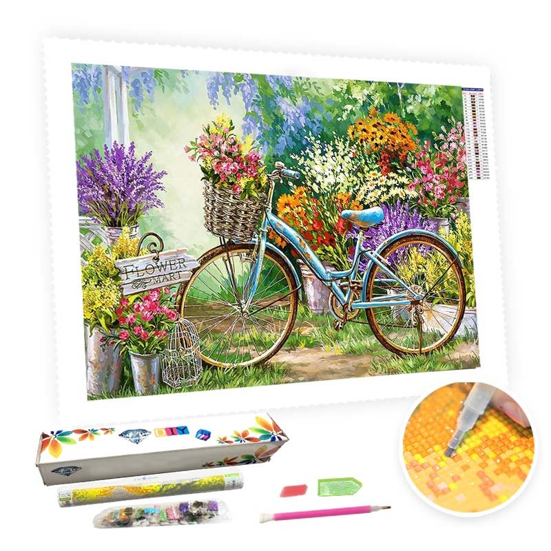 DIY Diamond Painting Kit for Adults - Bicycle in the Garden-BlingPainting-Customized Products Make Great Gifts