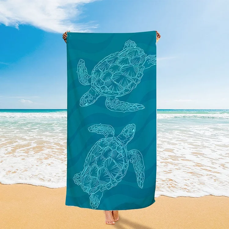 Sea Turtle Beach Towel-BlingPainting-Customized Products Make Great Gifts