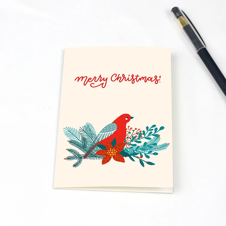 Christmas Cardinal Pattern Card with Envelope 5*7 IN, Best Gifts 2022-BlingPainting-Customized Products Make Great Gifts
