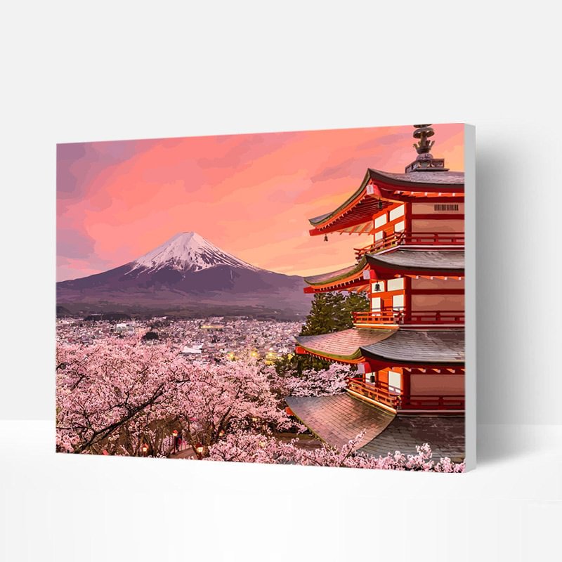 Paint by Numbers Kit - Fuji in Spring-BlingPainting-Customized Products Make Great Gifts