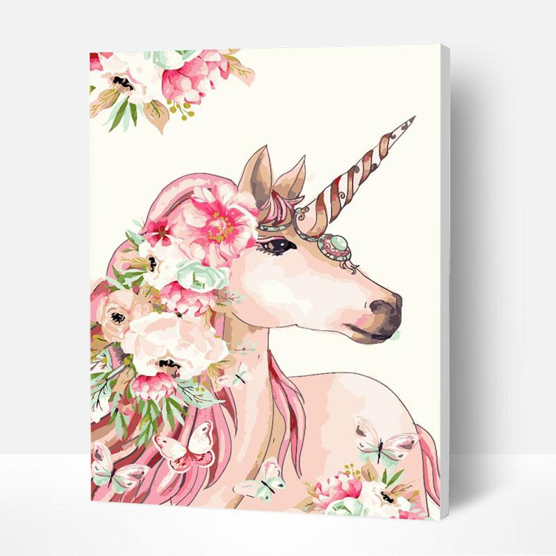 Paint by Numbers Kit for Kids - Unicorn with Flowers, Creative Gifts 2022-BlingPainting-Customized Products Make Great Gifts