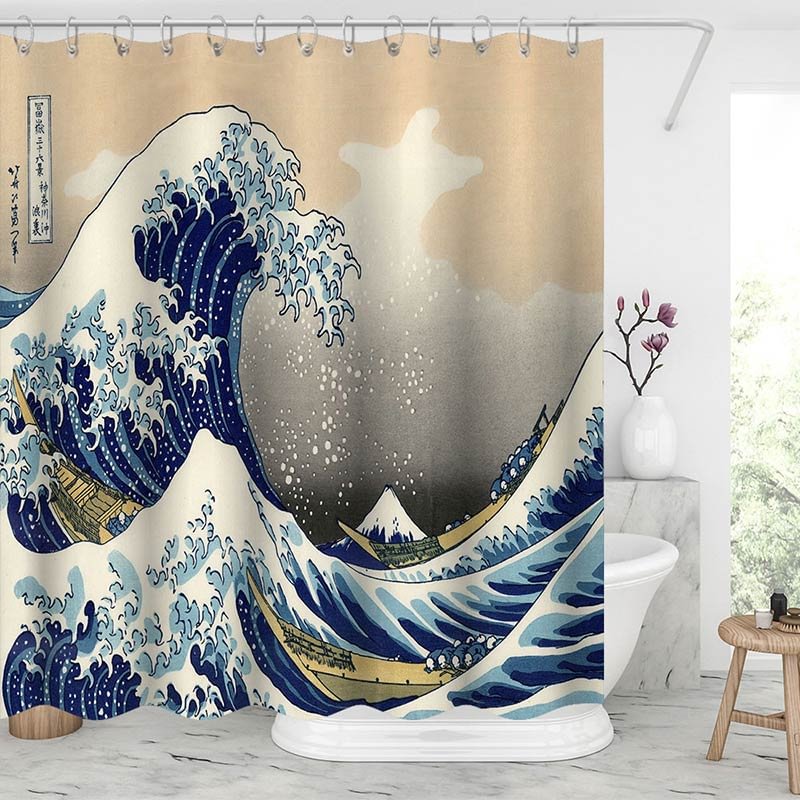 Japanese The Great Wave Shower Curtains-BlingPainting-Customized Products Make Great Gifts