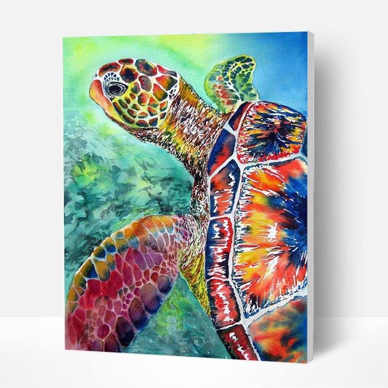 Paint by Numbers Kit - Colorful Sea Turtle-BlingPainting-Customized Products Make Great Gifts
