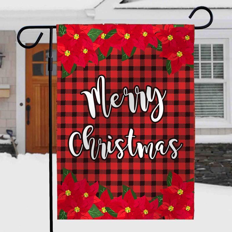 Christmas Poinsettia Garden Flag/House Flag - 2022 Best Decor Gifts-BlingPainting-Customized Products Make Great Gifts