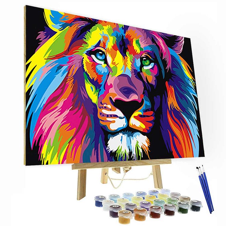 Paint by Numbers Kit - Colorful Lion, Good Gifts for Kids-BlingPainting-Customized Products Make Great Gifts