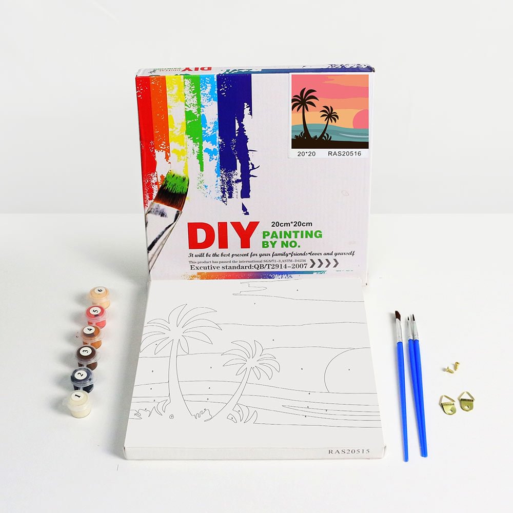 Ecofriendly Nontoxic Paint by Numbers Kit Wooden Framed for Kids & Families Desert Landscape