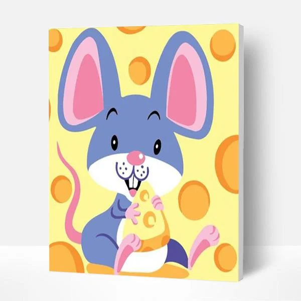 Paint by Numbers Kit for Kids - Mouse Love Cheese, Cute Gift-BlingPainting-Customized Products Make Great Gifts