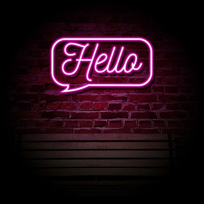 Hello Bubble Neon Sign-BlingPainting-Customized Products Make Great Gifts