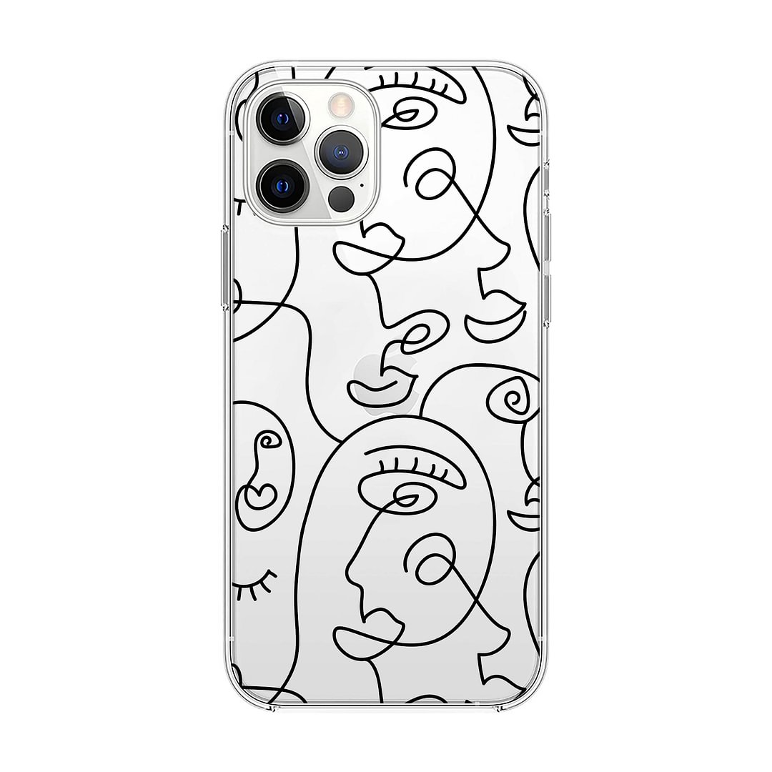 Line Art Faces and Eyes iPhone Case-BlingPainting-Customized Products Make Great Gifts