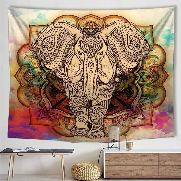 [BLINGPAINTING] Elephant Tapestry - Elephant wall tapestry-BlingPainting-Customized Products Make Great Gifts