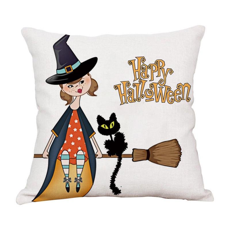 Halloween Decor Linen Witch Throw Pillow B-BlingPainting-Customized Products Make Great Gifts